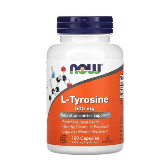 L-Tirosina, 500 mg, 120 Cápsulas, Now