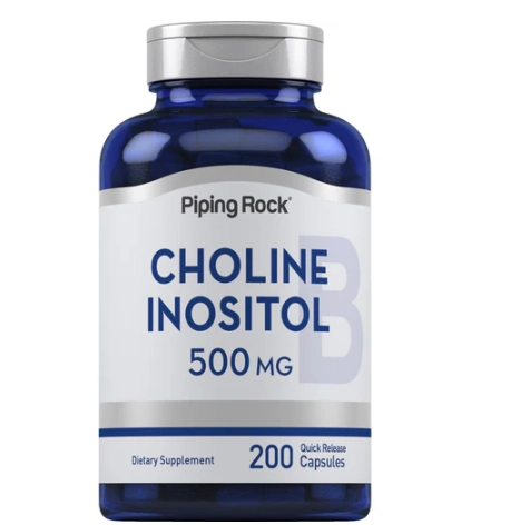 Choline Insitol 500mg, 200 Cápsulas, Piping Rock