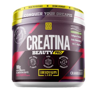 Creatina Monohidratada com Colágeno Verisol®, Ácido Hialurônico e Biotina, Sabores, 180g, Iridium Labs
