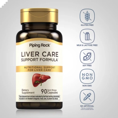 Liver Care Limpeza De Fígado, 90 Cápsulas, Piping Rock