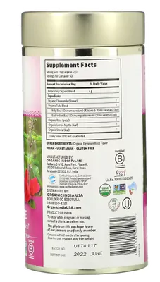 Chá, Tulsi Sweet Rose, Sem Cafeína, 100g, Organic India