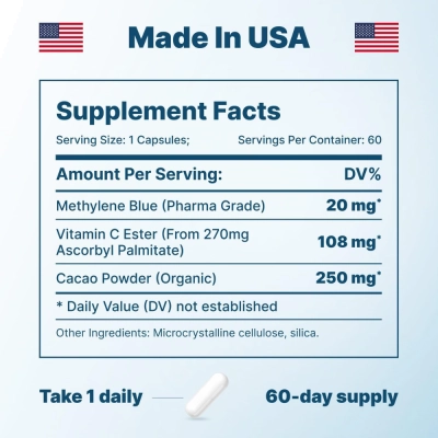 Methylene Blue 2%, 20mg, 60 Cápsulas, Stanis Labs