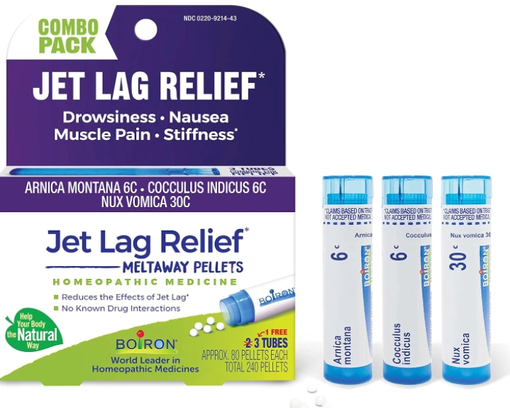 Jet Lag Relief, Pellets Meltaway, 3 Tubos, 80 Pellets Cada, Boiron