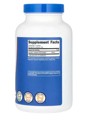 NAC 600mg, 240 Cápsulas, Nutricost