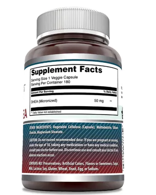 DHEA Micronizado 50mg, 180 Cápsulas, Amazing Formulas