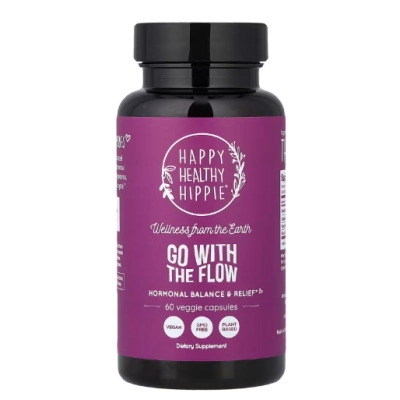Go With The Flow, Equilíbrio Hormonal e Alívio, 60 Cápsulas, Happy Healthy Hippie
