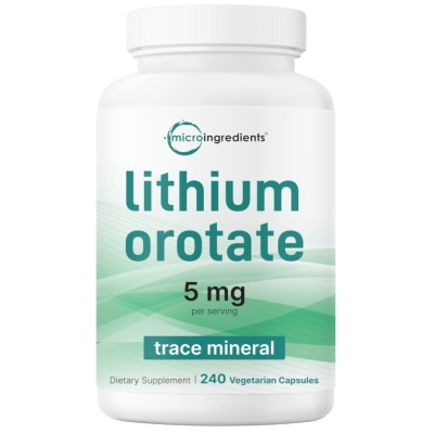 Lithium Orotate 5mg, Orotato de Lítio, 240 Cápsulas, Micro Ingredients 