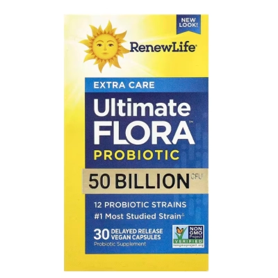 Ultimate Flora Probiotic, Probiótico com 50 bilhões de UFC, 30 Cápsulas, Renew Life