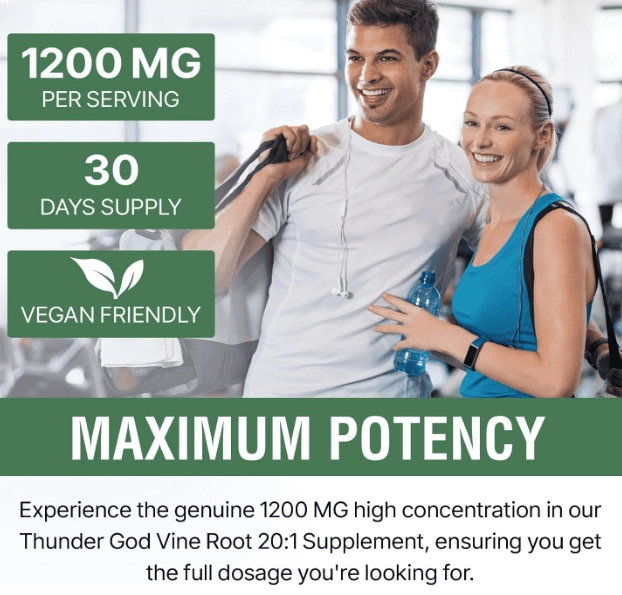 Extrato de Raiz de Videira Thunder God 20:1, 1200mg, Com Tripterygium Wilfordii e Gong Teng, 60 cápsulas,  Rosmolo