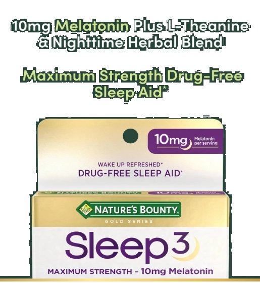 Melatonina Sleep3, Três Camadas, 10mg, 120 Tablets, Nature's Bounty