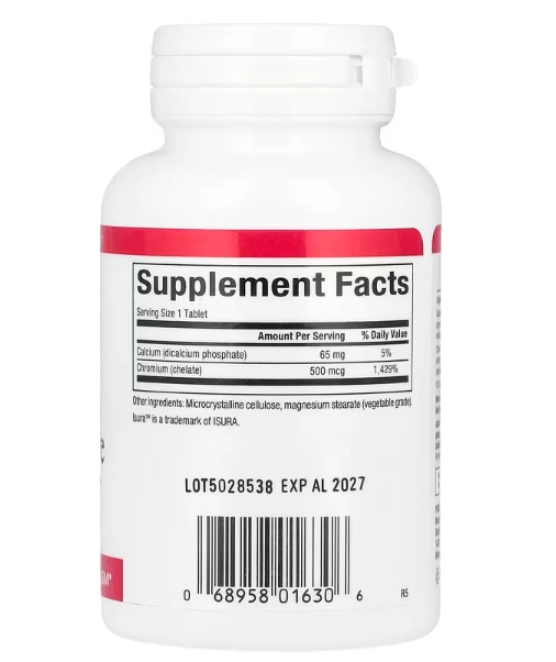 Quelato de Cromo GTF, 500mcg, 90 Comprimidos, Natural Factors