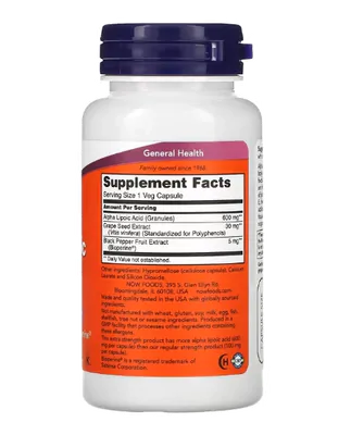 Ácido Alfa Lipóico, 600mg, 60 Cápsulas, Now