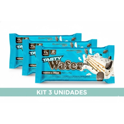 Tasty Wafer, Barra de Proteína, Sabores, 3 unidades 50g Cada, Adaptogen