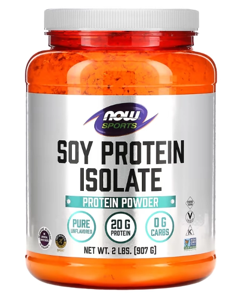 Isolado de Proteína de Soja, Natural e Sem Sabor, 907g, Now