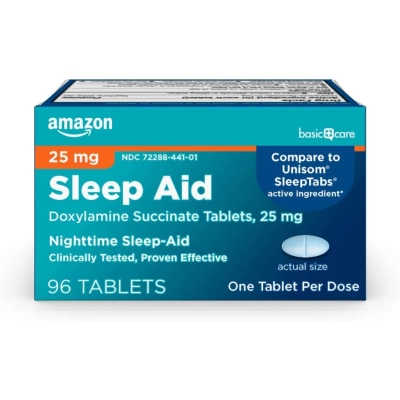 Sleep Aid, Succinato de Doxilamina 25mg, 96 tablets, Amazon Elements