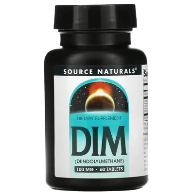 DIM (Diindolylmethane), 100 mg, 60 Tablets, Source Naturals