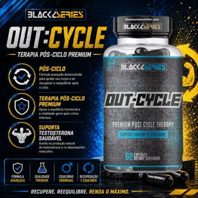 Blend com Tribulus, Saw Palmetto e CoQ10, Energia e Performance Masculina, 60 Cápsulas, Black Series