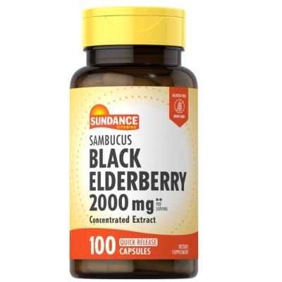 Black Elderberry 2000mg, Sabugueiro Preto, 100 Cápsulas, Sundance 