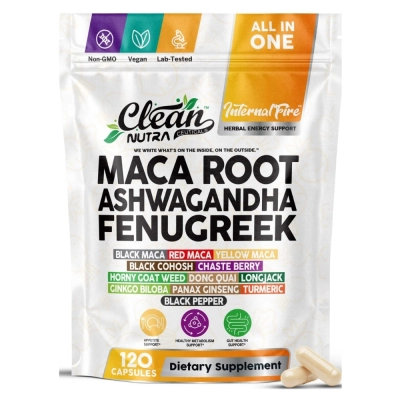 Maca Root, Ashwagandha e Fenugreek, Auxilia no Humor, 120 Cápsulas, Clean Neutraceuticals