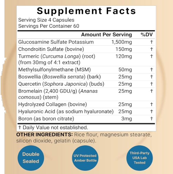 Glucosamina Condroitina com MSM, 240 Cápsulas, NatureBell