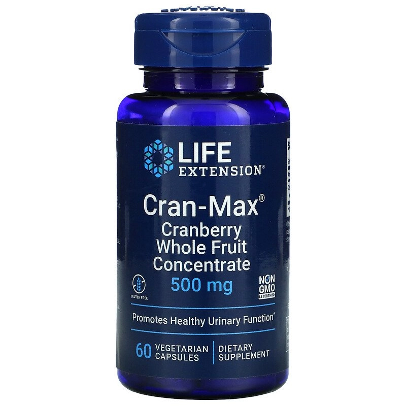 Cran-Max, (Concentrado de Frutas  Cranberry) 500 mg, 60 Cápsulas, Life Extension
