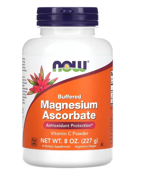 Ascorbato de Magnésio Tamponado, Vitamina C em pó, 227g, Now