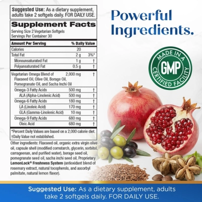 Ômega 3-6-9 Vegano e Vegetariano, 60 Cápsulas, Purity Products
