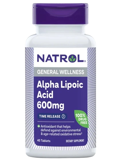 Ácido Alfa Lipoico, Liberação Gradual, 600 mg, 45 Comprimidos, Natrol