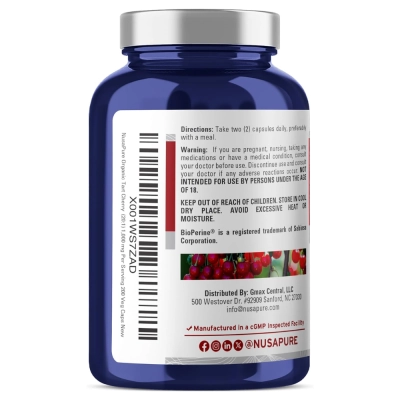 Tart Cherry (Extrato de Cereja), 20,000mg, 200 Cápsulas, NusaPure