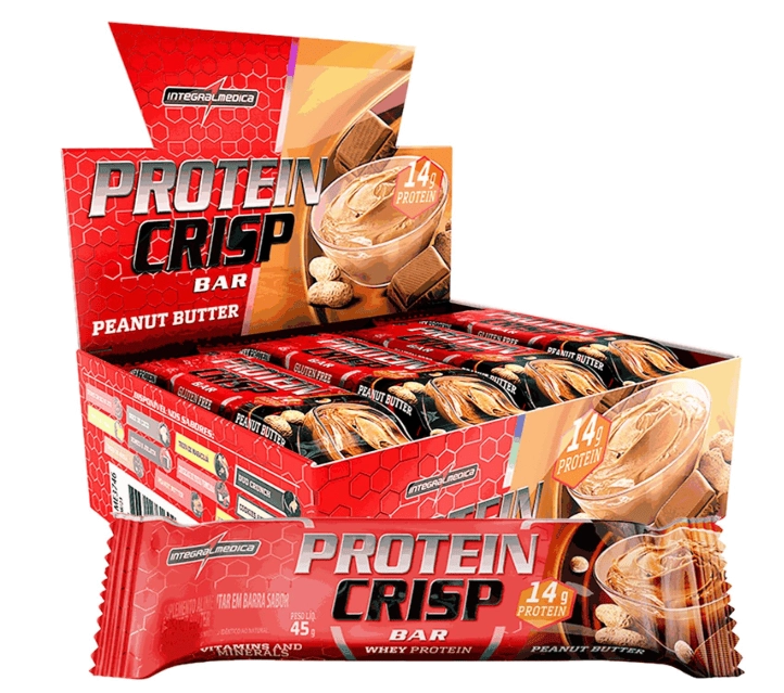 Barra Proteína Crisp Bar, Sabores, 3 Unidades, 45g Cada, Integralmédica