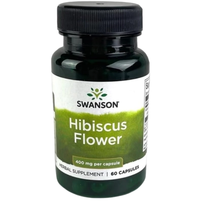 Hibiscus Flower, Diurético Natural, 400 mg, 60 Cápsulas, Swanson