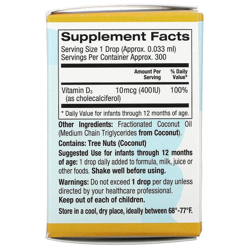 Vitamina D3 Líquida Infantil, 10 mcg (400 UI), 10 ml, California Gold Nutrition