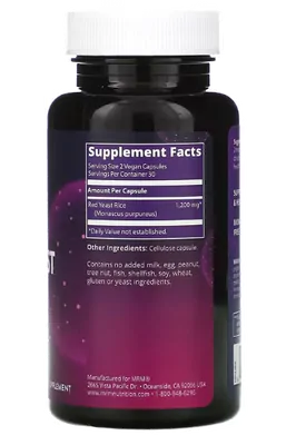 Arroz com Fermento Vermelho, Red Yeast Rice, 60 Cápsulas, MRM