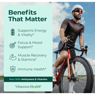 Multivitamin for Men, Multivitamínico para Homens com B12, A, D, C, Zinco, Magnésio e Mais, 60 Cápsulas, Vimerson Health