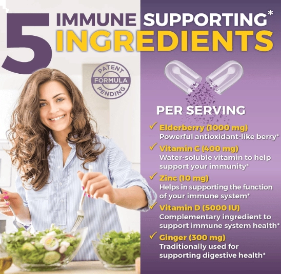 Elderberry, Sabugueiro Preto Sambucus, Com Vitamina C e D + Zinco, 120 Cápsulas, Viva Naturals