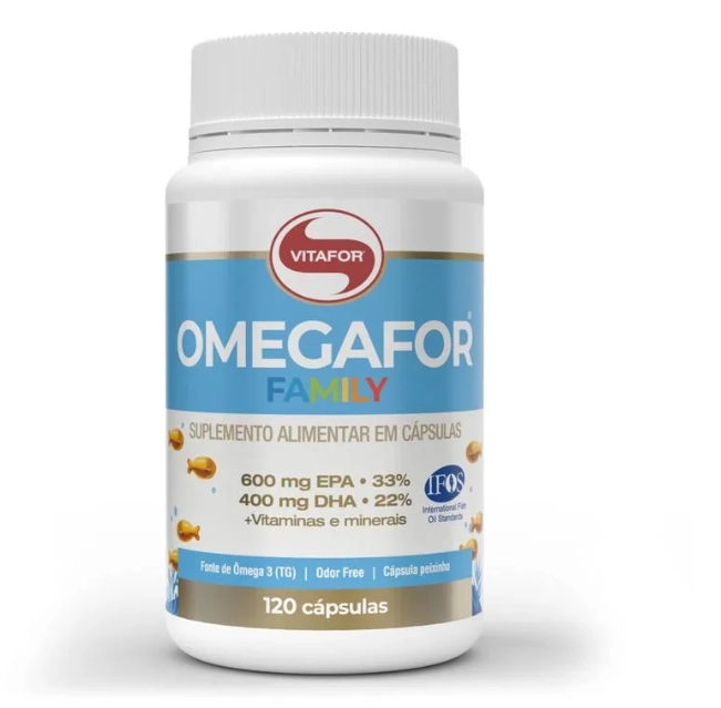 Omegafor Family, EPA 600mg, DHA 400, 120 Cápsulas, Vitafor