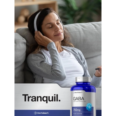 GABA, 750mg, 180 Cápsulas, Horbaach
