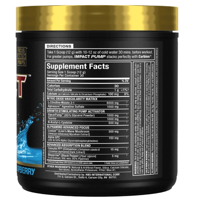 Impact Pump, 360g Sabor Blue Raspberry, Allmax