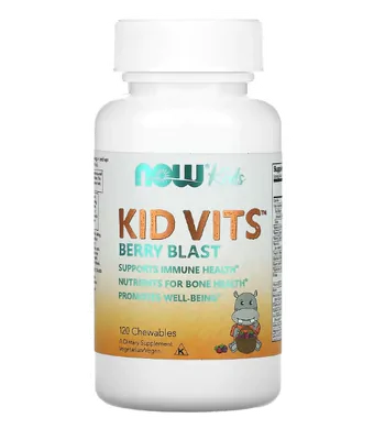Multivitamínico Infantil, Kid Vits Berry Blast, 120 Comprimidos Mastigáveis, Now