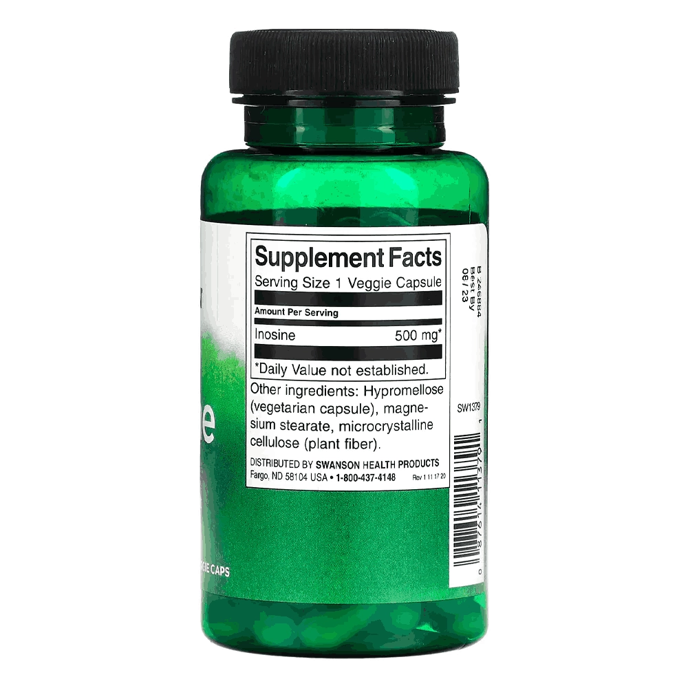 Inosina Vegetarian 500mg, 60 Cápsulas - Swanson 