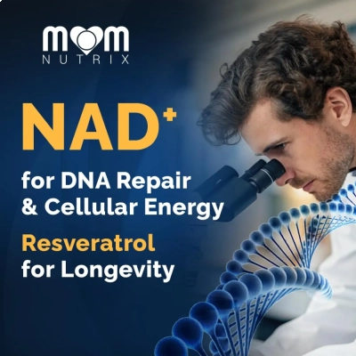 Liposomal NAD+ with Reseveratrol, 2000Mg, 120 Cápsulas, MOM NUTRIX