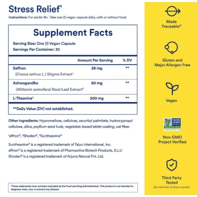 Stress Relief, Alívio do Estresse, 30 Cápsulas, Ritual