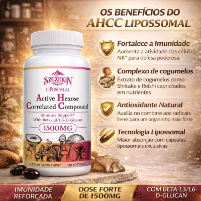 Liposomal, Active Hexose Correlated, Immune Support, 1500mg, 120 Cápsulas, Szczekin 