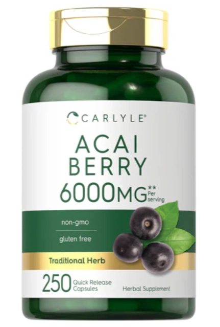 Açaí Berry 6000mg, 250 Cápsulas, Carlyle