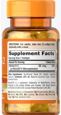 Vitamina K2, 50mg, 60 Cápsulas, Puritan's Pride