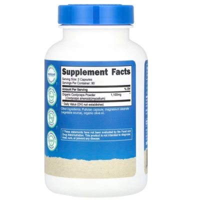 Cogumelo Cordyceps 550mg, 180 Cápsulas, Nutricost