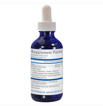 1234 HCG Diet Drops, Controle de peso para mulheres e homens, 60ml, Creative Bioscience