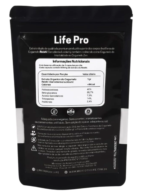 Extrato Reishi, auxílio no Equilíbrio, Calma e Qualidade de Sono, 90 Cápsulas, Microdose Life