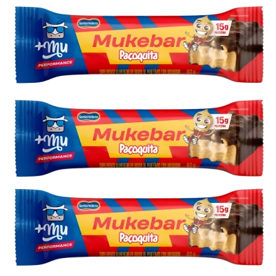 Mukebar Paçoquita , 15g de Proteína, 3 Unidades, +Mu