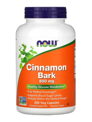 Cinnamon Bark (Casca de Canela), 600mg, 240 Cápsulas, Now